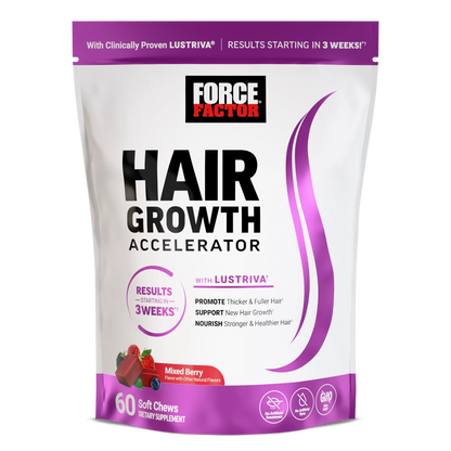 Force Factor - Hair Growth Accelerator Soft Chews, Hair Growth Vitamins for Women and Men 60pc