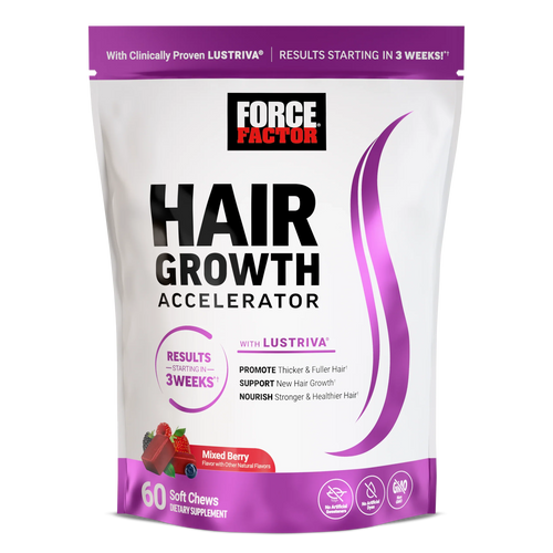 Force Factor - Hair Growth Accelerator Soft Chews, Hair Growth Vitamins for Women and Men 60pc