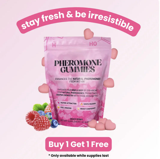 Pheromone Gummies - Enhances Your Natural Pheromones from Within - Become Irresistible, Inspire Attraction & Boost Confidence - Mixed Berry Flavor, 60 Count - 30 Day Supply