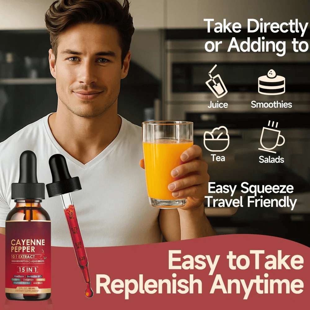 Cayenne Pepper Liquid Drops – Advanced Circulation & Daily Wellness Support