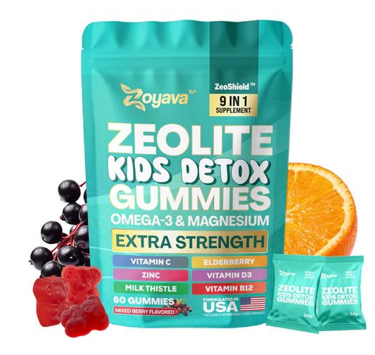 Zeolite Kids Detox Gummies Mixed Berry Flavored All-in-One 60 Gummies for Detox, Immunity, and Overall Wellness